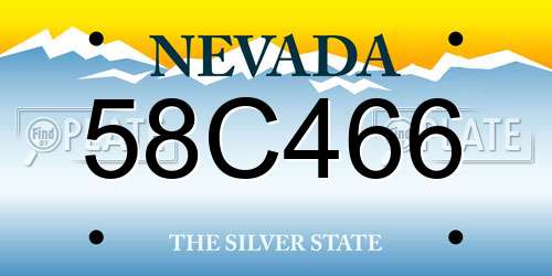 58C466 Nevada License Plate
