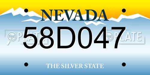 58D047 Nevada License Plate