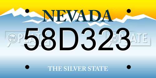 58D323 Nevada License Plate