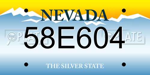 58E604 Nevada License Plate