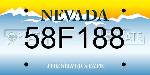58F188 Nevada License Plate