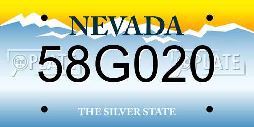 58G020 Nevada License Plate
