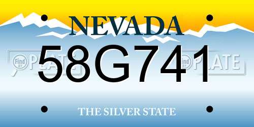 58G741 Nevada License Plate