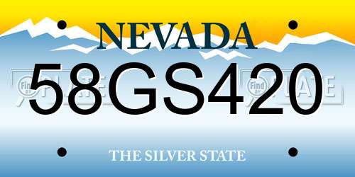 58GS420 Nevada License Plate