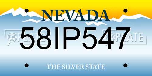 58IP547 Nevada License Plate