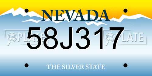 58J317 Nevada License Plate