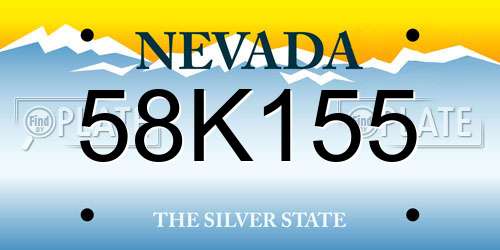 58K155 Nevada License Plate