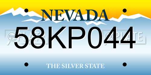 58KP044 Nevada License Plate