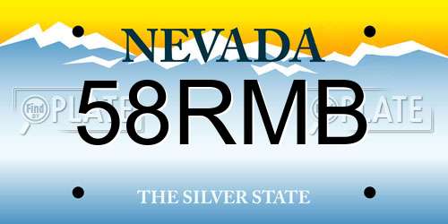 58RMB Nevada License Plate