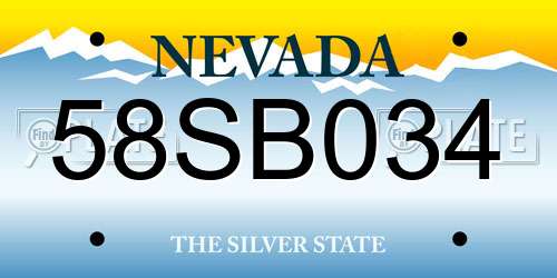 58SB034 Nevada License Plate