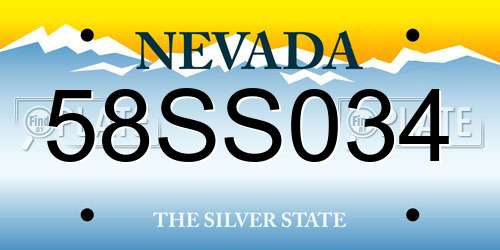 58SS034 Nevada License Plate