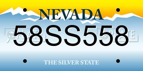 58SS558 Nevada License Plate