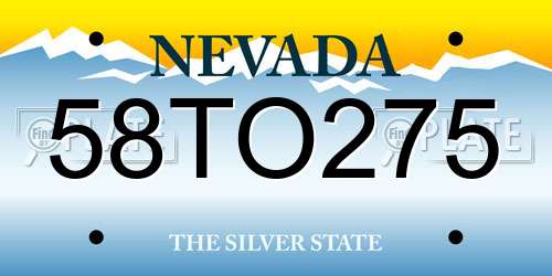 58TO275 Nevada License Plate