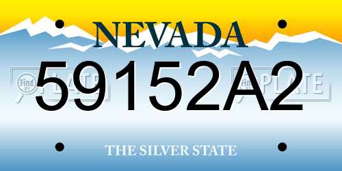 59152A2 Nevada License Plate