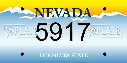 5917 Nevada License Plate