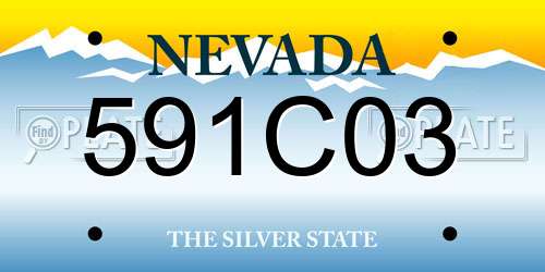 591C03 Nevada License Plate