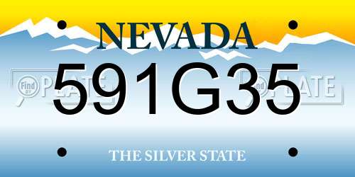 591G35 Nevada License Plate