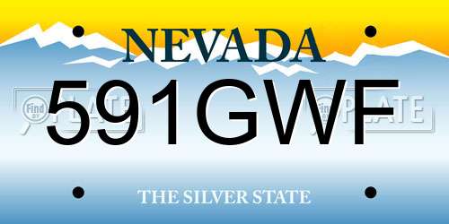 591GWF Nevada License Plate
