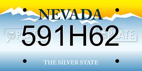 591H62 Nevada License Plate
