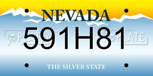 591H81 Nevada License Plate