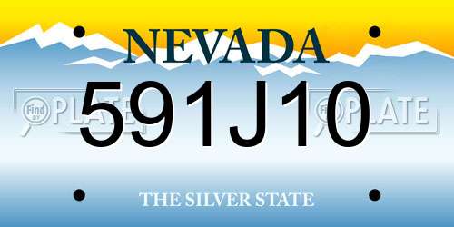 591J10 Nevada License Plate