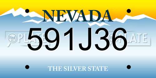 591J36 Nevada License Plate