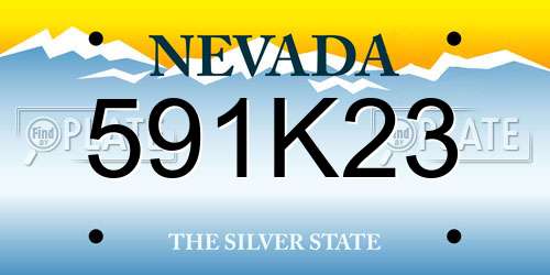 591K23 Nevada License Plate