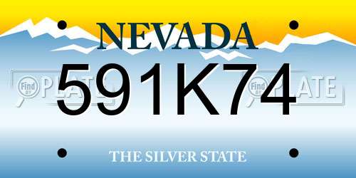 591K74 Nevada License Plate