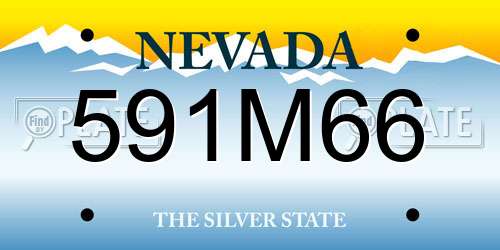 591M66 Nevada License Plate