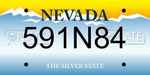 591N84 Nevada License Plate