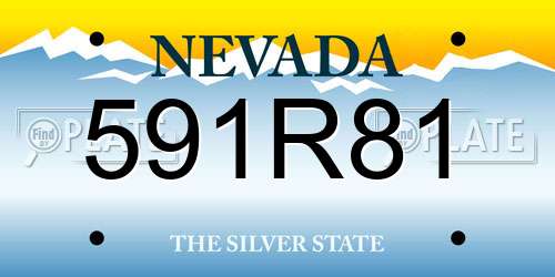 591R81 Nevada License Plate