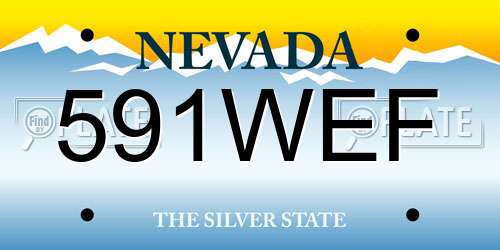 591WEF Nevada License Plate