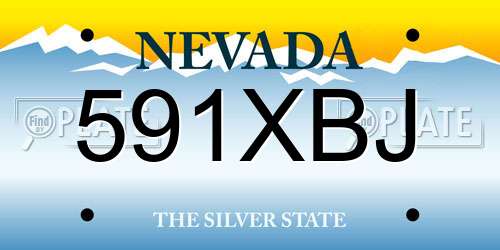 591XBJ Nevada License Plate