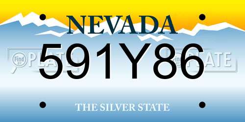 591Y86 Nevada License Plate