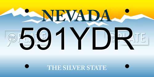 591YDR Nevada License Plate