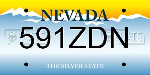 591ZDN Nevada License Plate