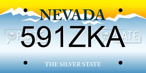591ZKA Nevada License Plate