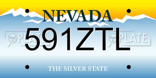 591ZTL Nevada License Plate