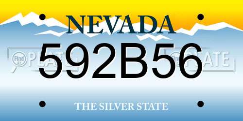 592B56 Nevada License Plate