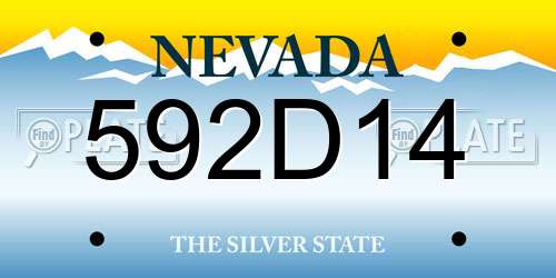 592D14 Nevada License Plate