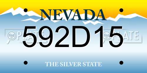592D15 Nevada License Plate