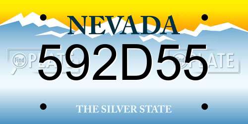 592D55 Nevada License Plate