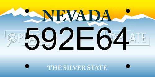 592E64 Nevada License Plate