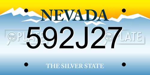 592J27 Nevada License Plate
