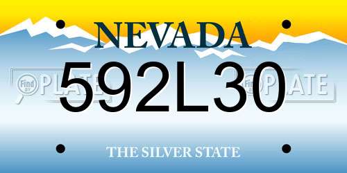 592L30 Nevada License Plate