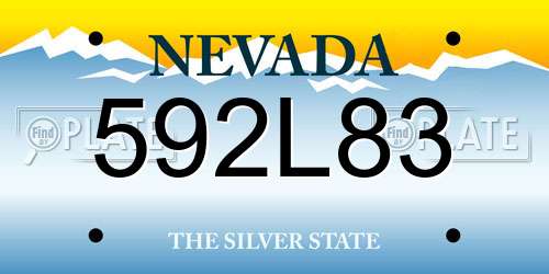 592L83 Nevada License Plate