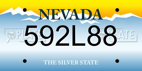 592L88 Nevada License Plate