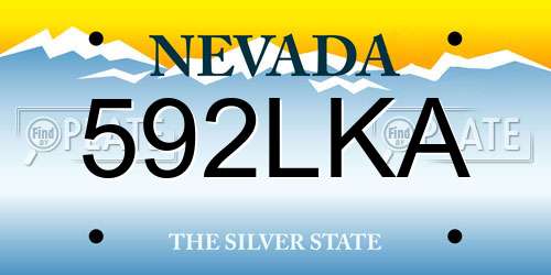 592LKA Nevada License Plate