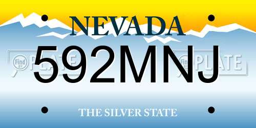 592MNJ Nevada License Plate