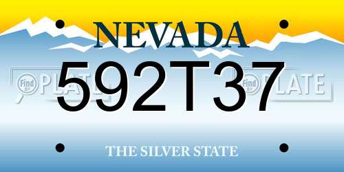 592T37 Nevada License Plate